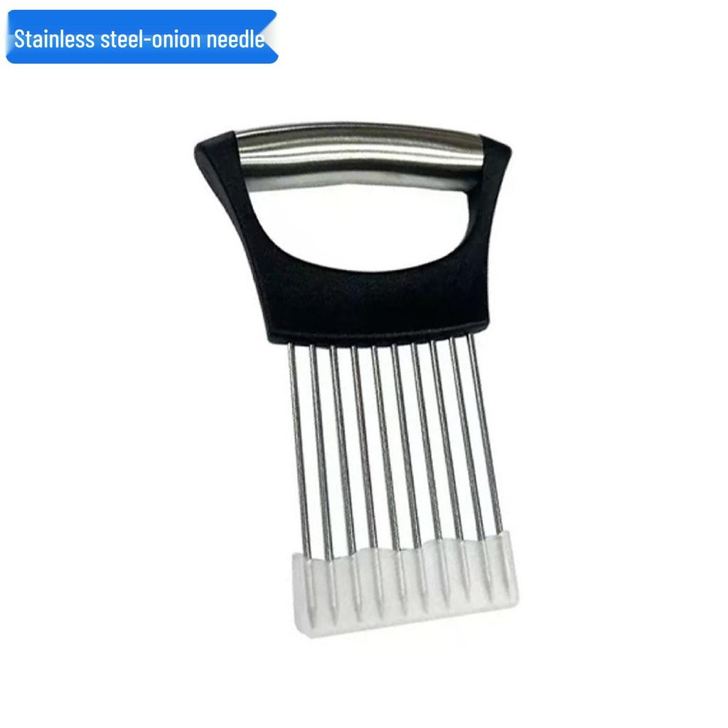 304 Stainless Steel Onion Holder & Meat Tenderizer - Vegetable Slicer Kitchen Tool