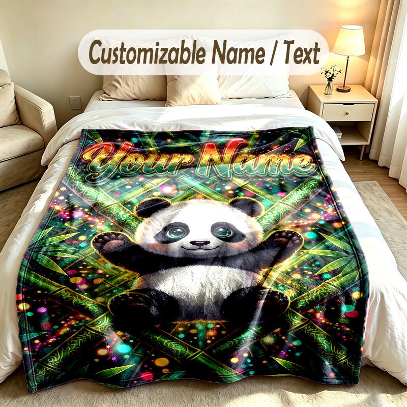 Neon-Thema Individuelle Decke Personalisierter Name & Text Maßgeschneiderte Weiche Warme Überwurfdecke Heimdekoration