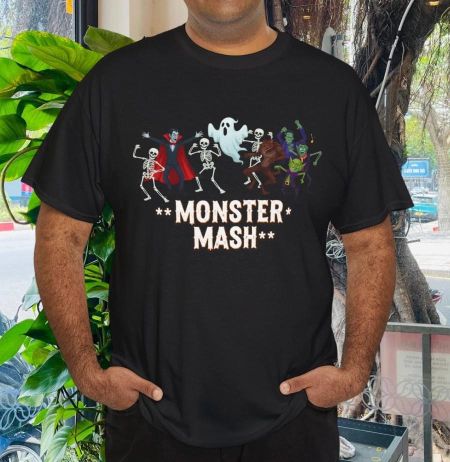 Забавная футболка Monster Mash на Хэллоуин, жуткий сезон, сладости или жизнь S