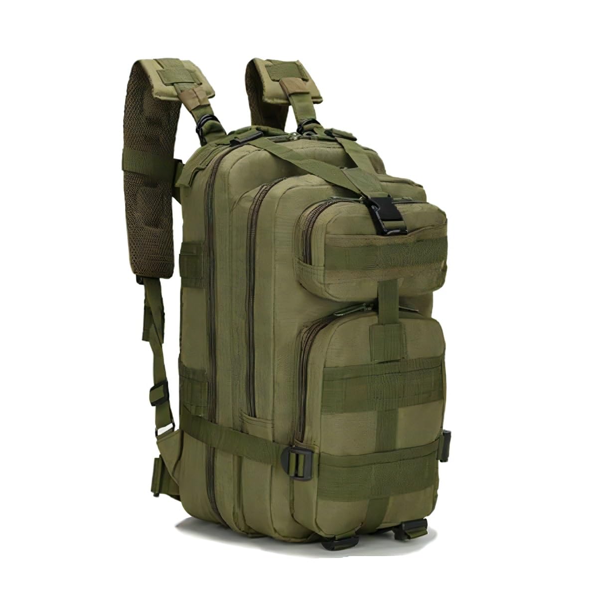 

Azumafy Military Tactical Backpack, 25L, Large Capacity, for Outdoor Activities, Mountaineering, Airsoft, Camping, and Hiking (Green)