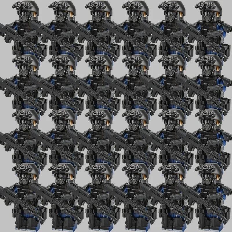 Neue Bausteine, Spezialeinheiten, MOC Militärbausteine, Mini-Humanoide mit Polizei-Bewaffnung, DIY-Zubehör