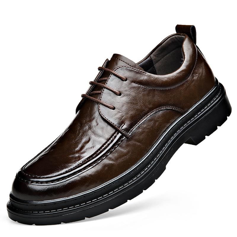

Модные мужские кожаные туфли, классические мужские туфли-оксфорды в британском стиле, кожаные туфли на плоской подошве, мужские туфли для ходьбы, свадебные туфли ручной работы со шнуровкой 44 коричневый
