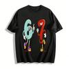 Vintage Cartoon Number 67 Print Casual Versatile Short Sleeve T-Shirt Pure Cotton T-shirt