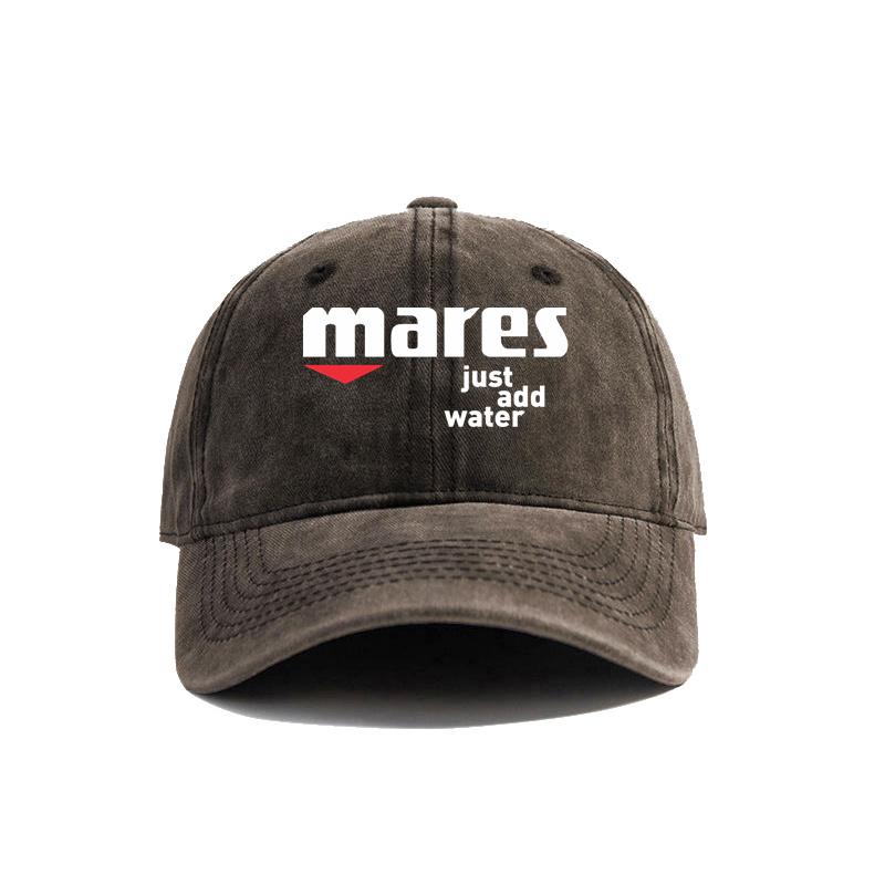 Mares Just Add Water Distressed Baseball Cap Cool Unisex Retro Outdoor Summer Adjustable Gift Dad Hat MZ