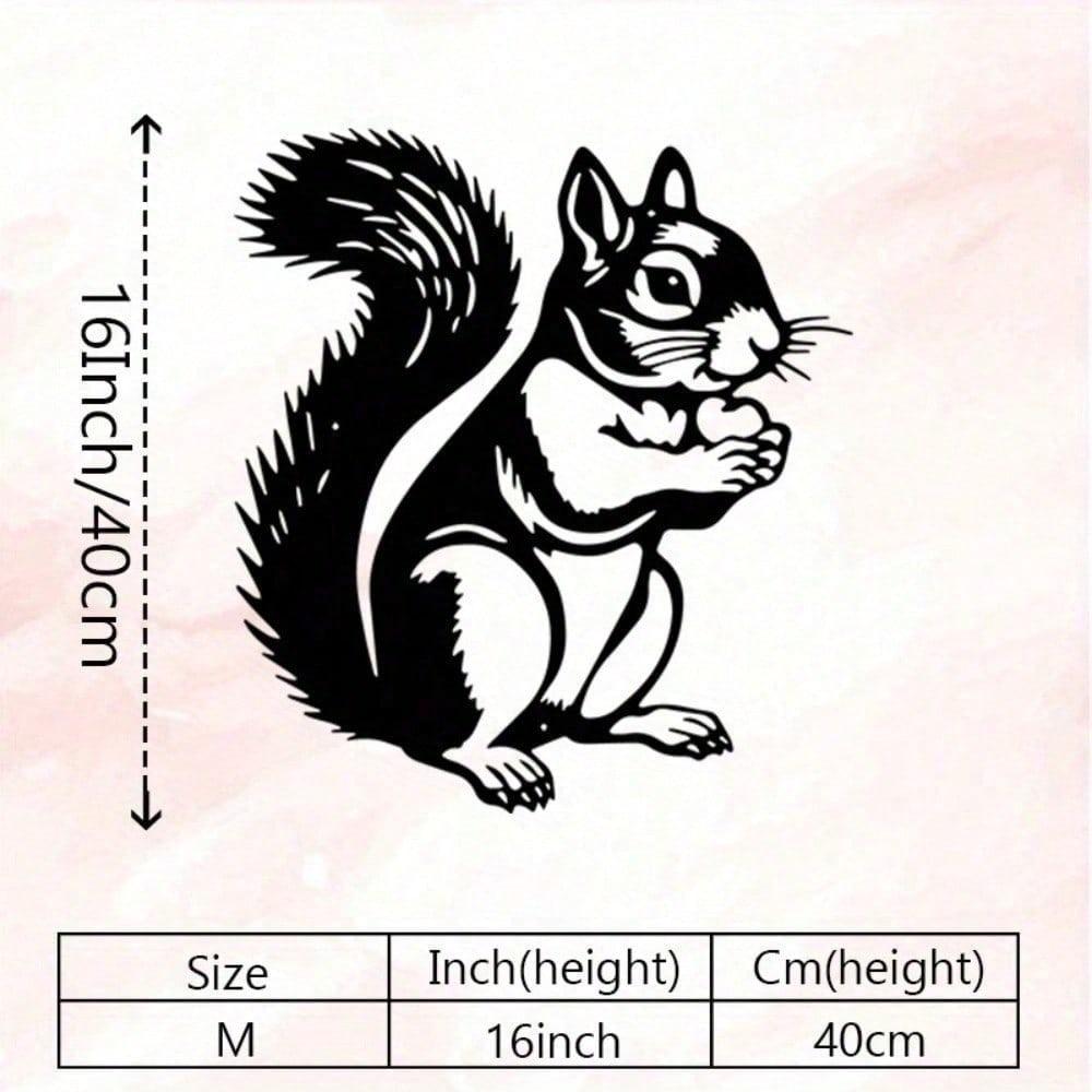 Vintage Iron Squirrel Wall Art Rust Resistant Metal Decor for Garden Patio Wildlife Gift