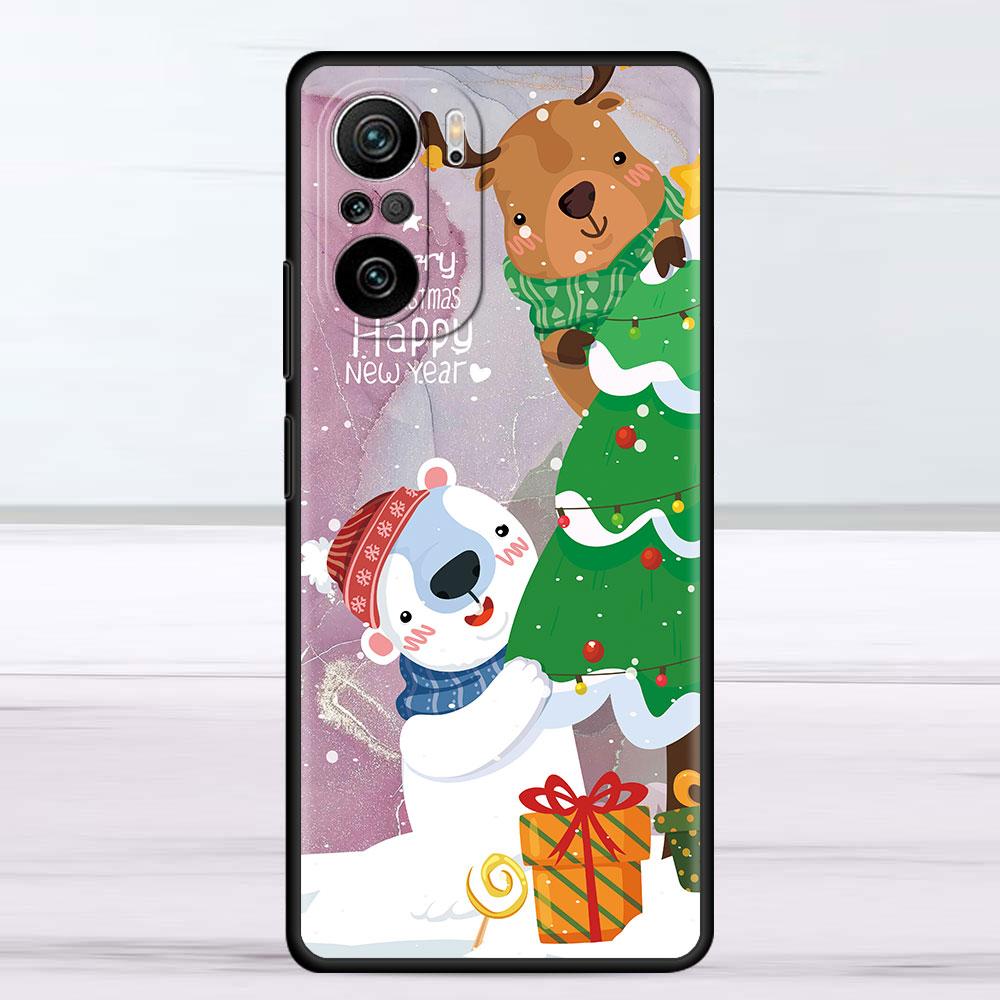 Marble Cute Santa Snowman Case For Xiaomi Redmi Note 11 10 9 Pro K40 10S 9S 9A 9C Phone Cover 9T 8 8T 7 11T Silicone Shell