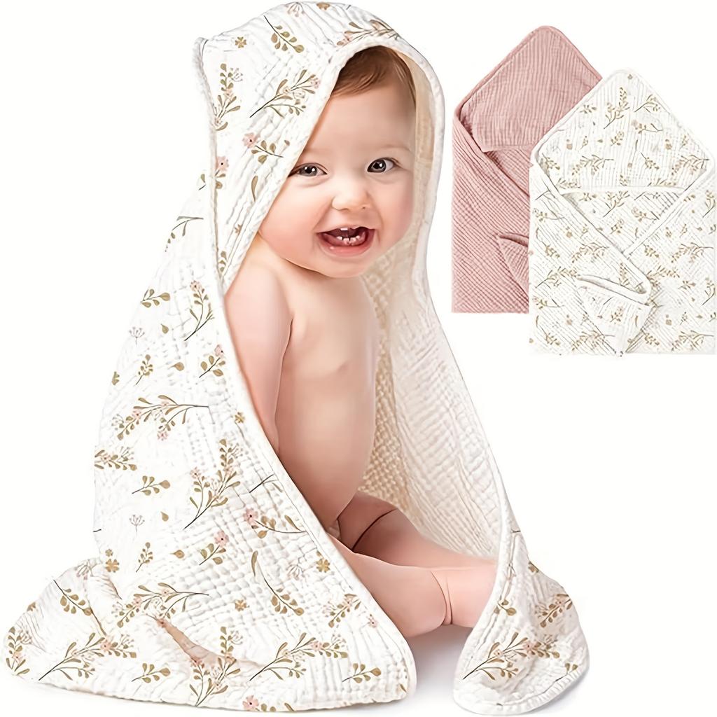 2pcs Hooded Towel Set 76.2cm X 76.2cm Beach Towel Ultra Soft & Absorbent Bath Towels Warm Unisex Cute Design Swaddling Clothes