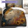 Lion Head Pattern Bedding Quilt Set  Home Decoration  Gift (1 * duvet cover + 2 * pillowcase  without core)