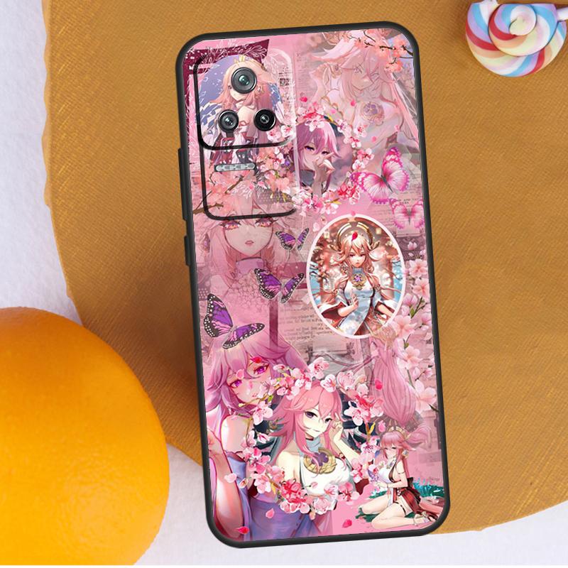 Genshin Impact Yae Miko For POCO F3 F4 GT M4 M5 X3 X4 Pro Phone Case For Xiaomi 12S Ultra 12T 11T Pro 12 11 Lite