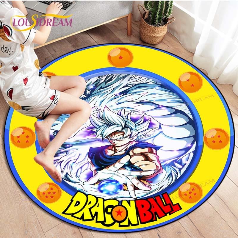 Dragon Ball Z Round Goku Living Room Decoration Carpet Kakarot Animation Rug Flannel Home Floor Mat Bedroom Rug