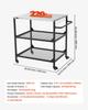 Carro para Parrilla Exterior, Mesa de Parrilla de Acero Inoxidable de 800 x 610 mm, Mesa de Cocina para Exteriores con 4 Ruedas y Asa Lateral, Dos Estantes de Malla, Barbacoa