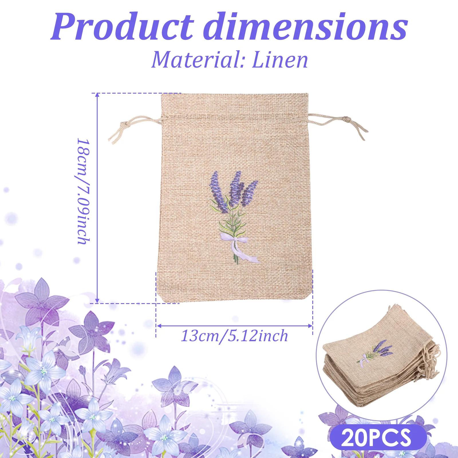 

20Pcs Lavender Empty Bag Linen or Cotton Dry Flower Storage Bag With Drawstring Closure Breathable Spice Sachet Bag for Jewelry