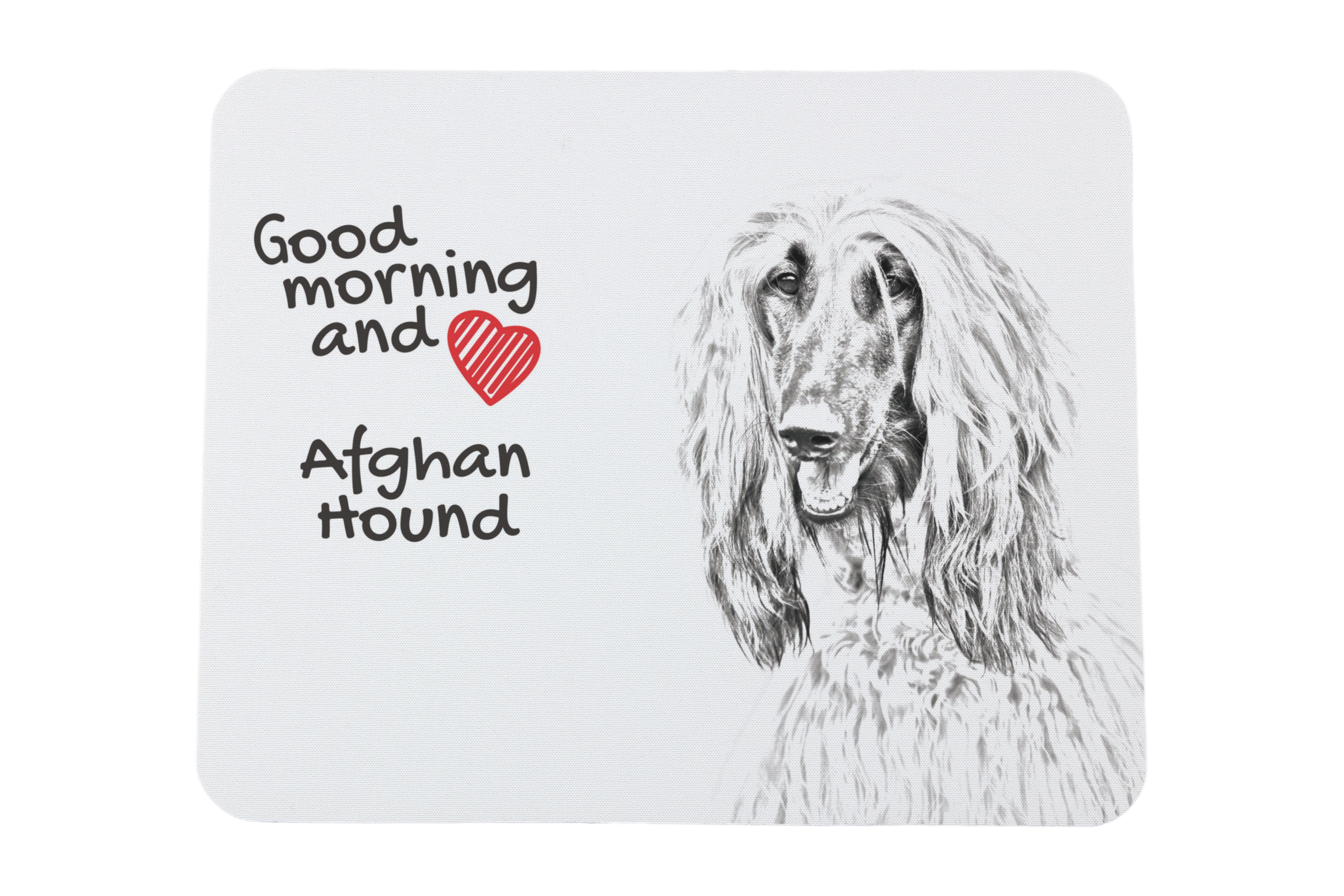 

Afghan Hound, Tazi - mouse pad with print, personalized dog-themed mouse pad, unique gadget for an office worker by Art-Dog brand білий