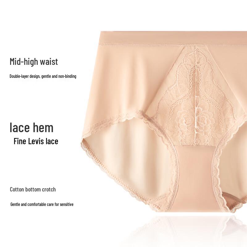 Maniform Women's Sexy Lace Mid-High Waist Briefs