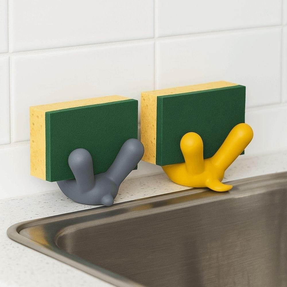 2 Stück Katze Bär Form Spülbürste Aufbewahrungsgestell Cartoon Stehgestell Küchengebrauch