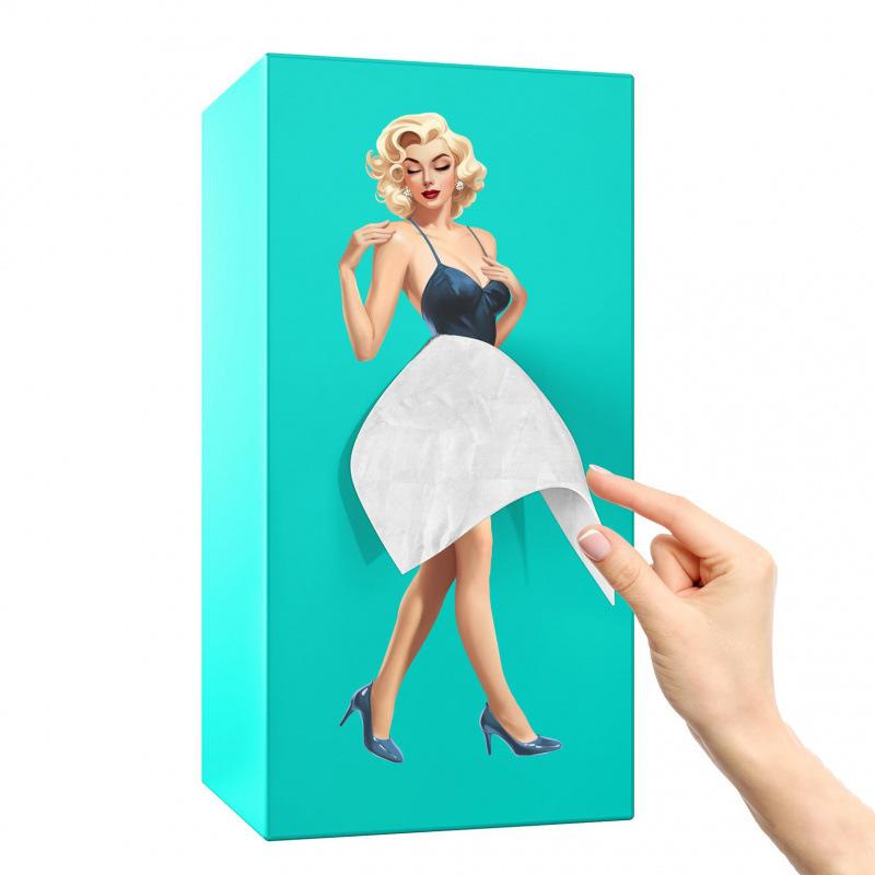 Caja de Pañuelos Creativa con Falda Voladora para Belleza, Caja de Almacenamiento para Niña con Falda de Dosel, Caja de Papel de Chica Anime, Decoración de Escritorio de Lujo Ligero O