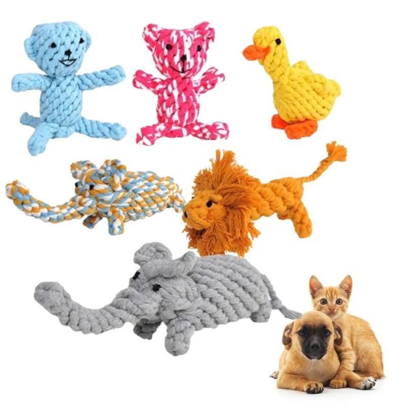 Handcrafted Animal Pet Toys For Dogs Featuring Colorful Cotton Rope Durable Chew Duck Giraffe Moose Ideal For Interactive Playtime
