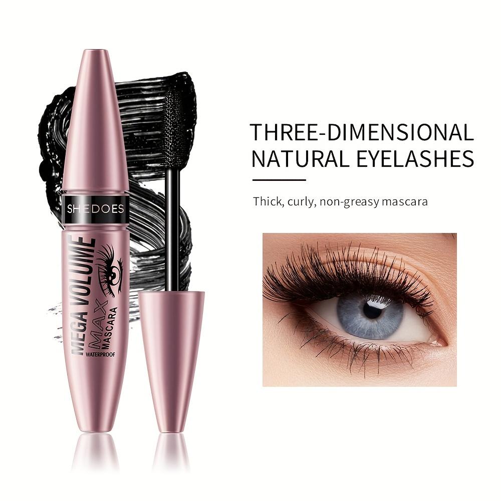 Black Waterproof Curling Mascara Intense Wear Smudge-Free Sweat-Resistant Volumizing Lengthening Eyelash Makeup for All-Day Bold Definition