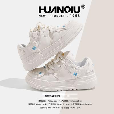 Global Platform White Shoes Women's 2025 New Spring Breathable Women's Shoes Versatile Casual Sports Board Shoes ZHQ3369