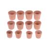 12Pcs Portable  Flower Pot Handmade Red Clay Pot Garden Home Universal Dollhouse 1:12 Miniature