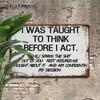 Vintage Metal Tin Sign - Funny Quote Wall Decor, Waterproof & Rustproof for Garage, Home, Bar, Cafe.
