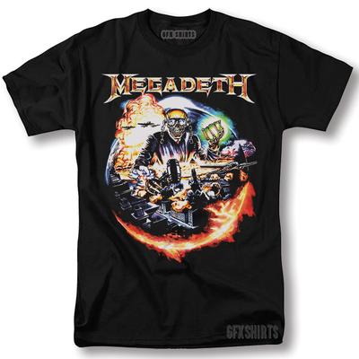 Camiseta Megadeath Metal Rock Merch Turnê de Concerto Design Gráfico Vintage
