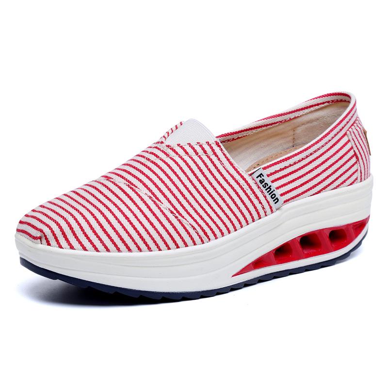 Hot Sale Fitness Shoes Women Swing Wedges Platform Zapatos Mujer Canvas Trainers Shoes Woman Breathable Women Sneakers WSH3301