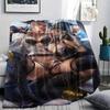 1Pc Cartoon Print Flannel Blanket, High Quality Comfortable for All Seasons, Home Decor, Warmth and Comfort, Perfect for Christmas Birthday Gift