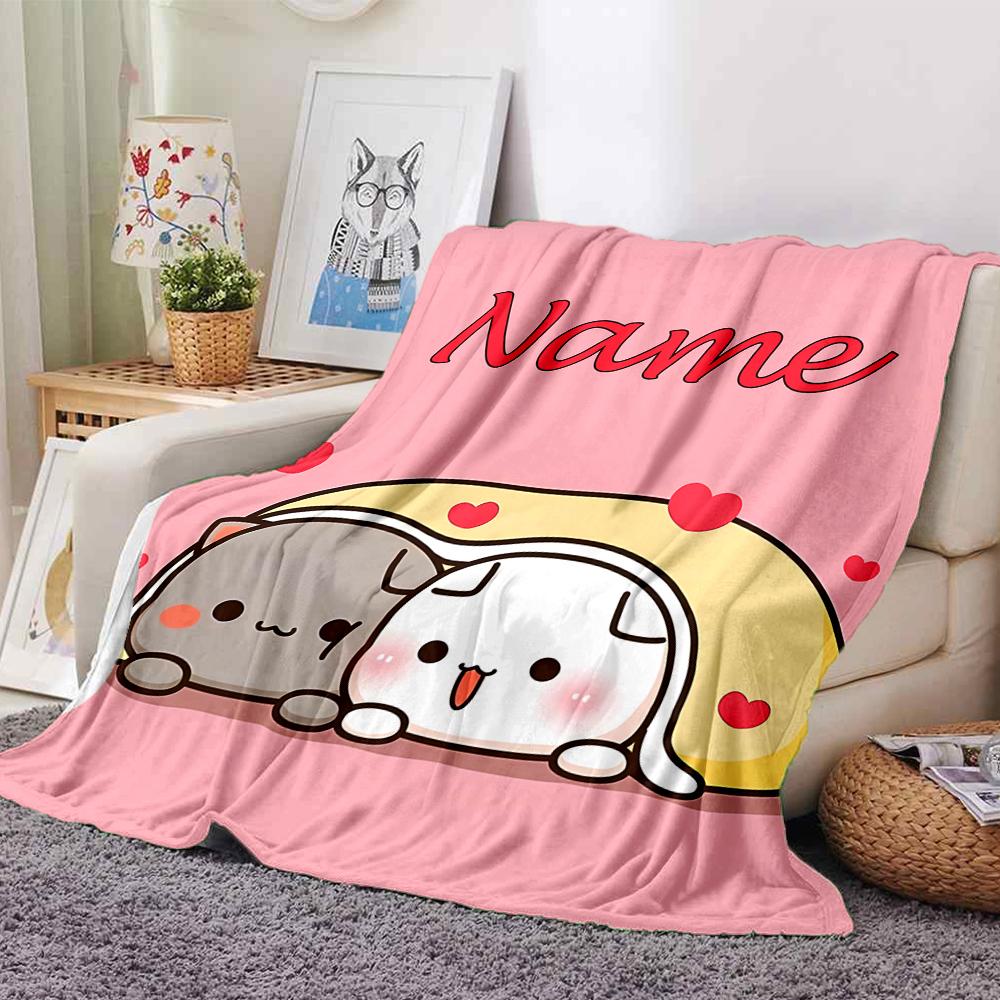 Customiz Name Personality Bubu Dudu Blanket Soft &Warm Sofa Office Bed Travel Lunch Break Blanket, Gift Suitable for All Seasons