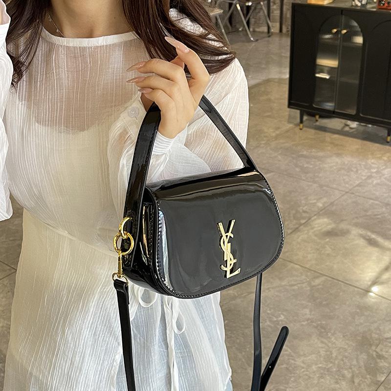 Retro Minimalistisk Texturerad Dam Lyxhandväska - Casual Axel- och Crossbodyväska