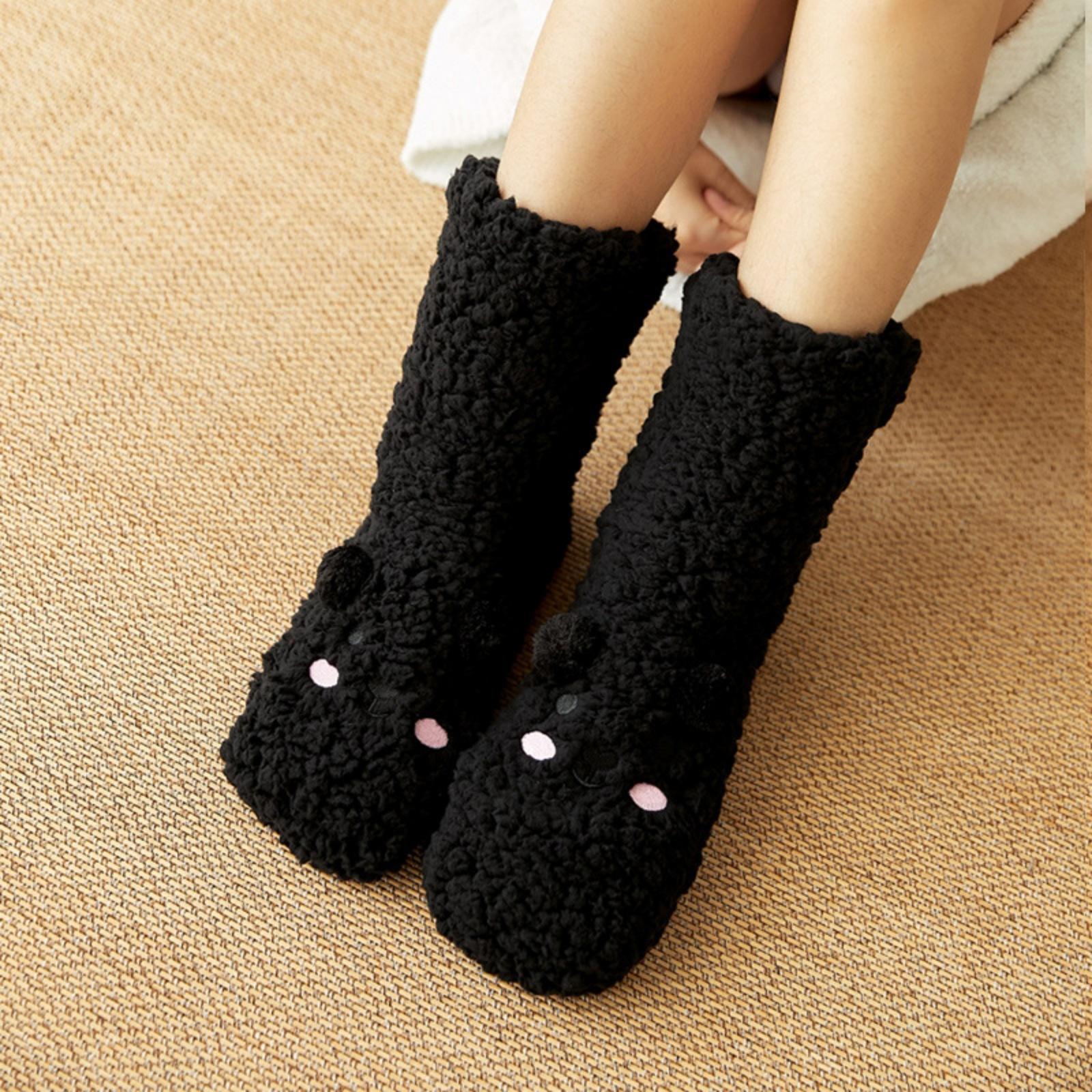 

Women s Floor Socks, Winter Fleece-lined Coral Fleece Socks, Sleeping Home Socks, Snow Socks, Postpartum Socks, Carpet Socks, Plush Socks One Size