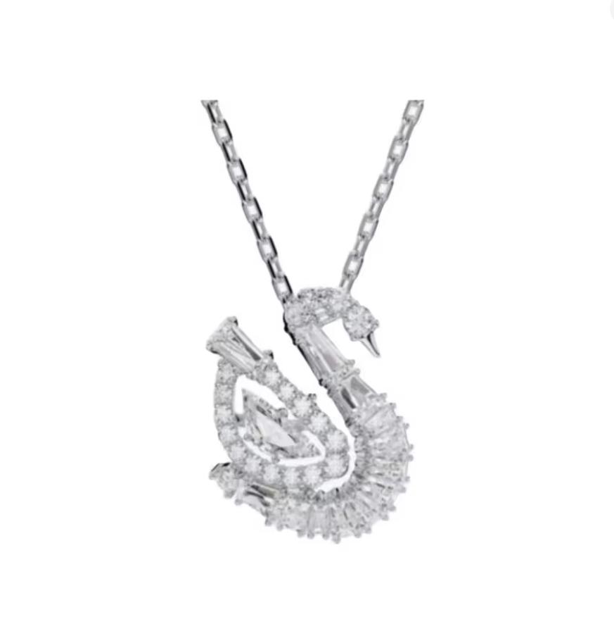 2025 New Hot Selling White Swan Necklace Pendant with Handmade Inlay Design, Dynamic and Natural, Essential for Banquets
