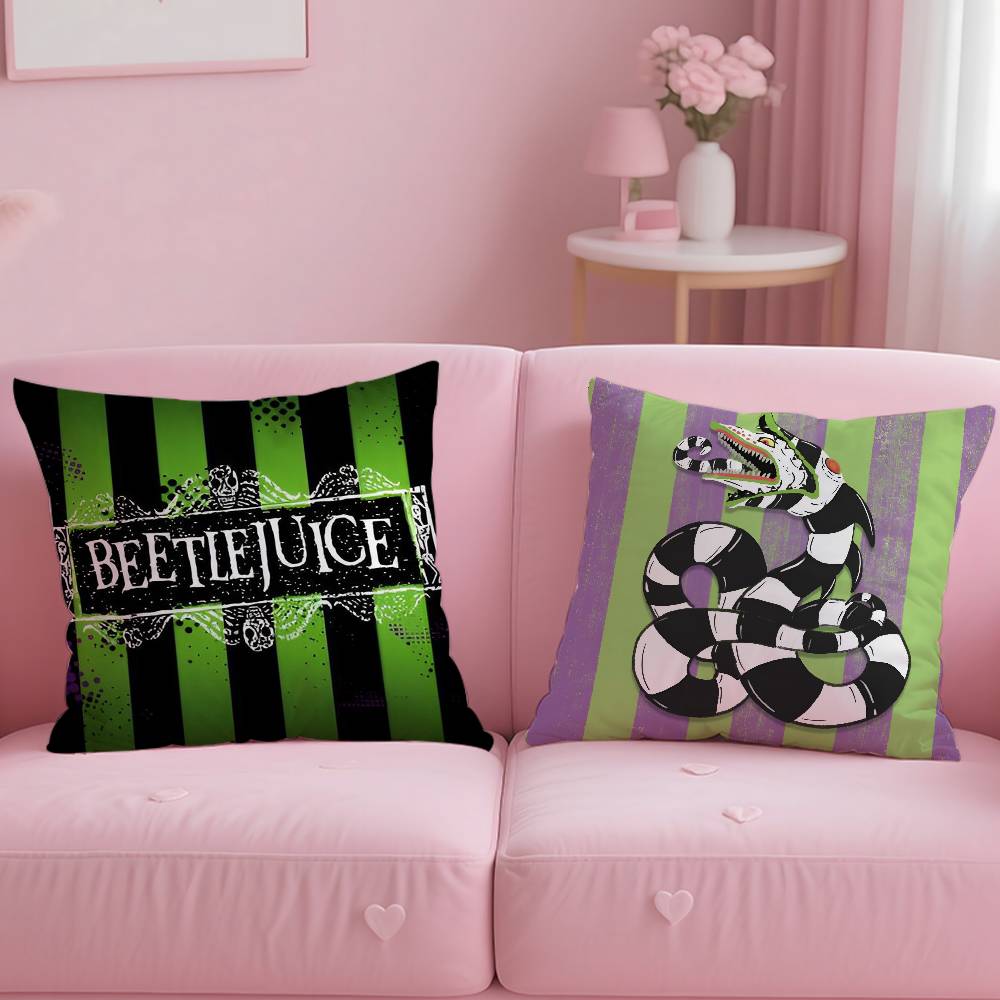 Horible B-Beetlejuices Filmkissenbezug, milbenabweisend, mit unsichtbarem Reißverschluss, seidig-kurzplüschig, Sofakissenbezug