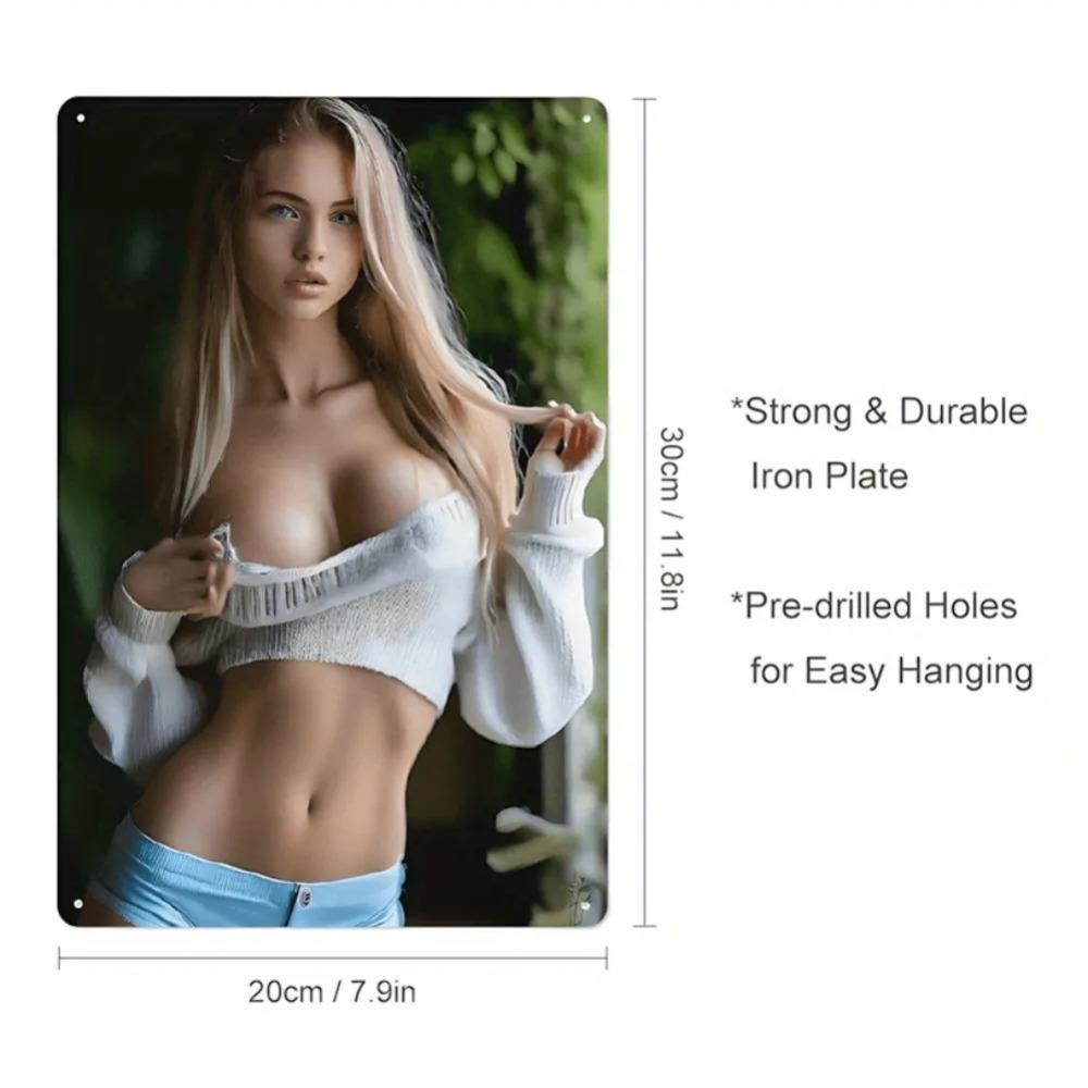 Vintage Metal Wall Art 7.9x11.9 Inch Frameless 2D Decor Vivid Color Pre-Drilled Easy Hang Home Office Gift