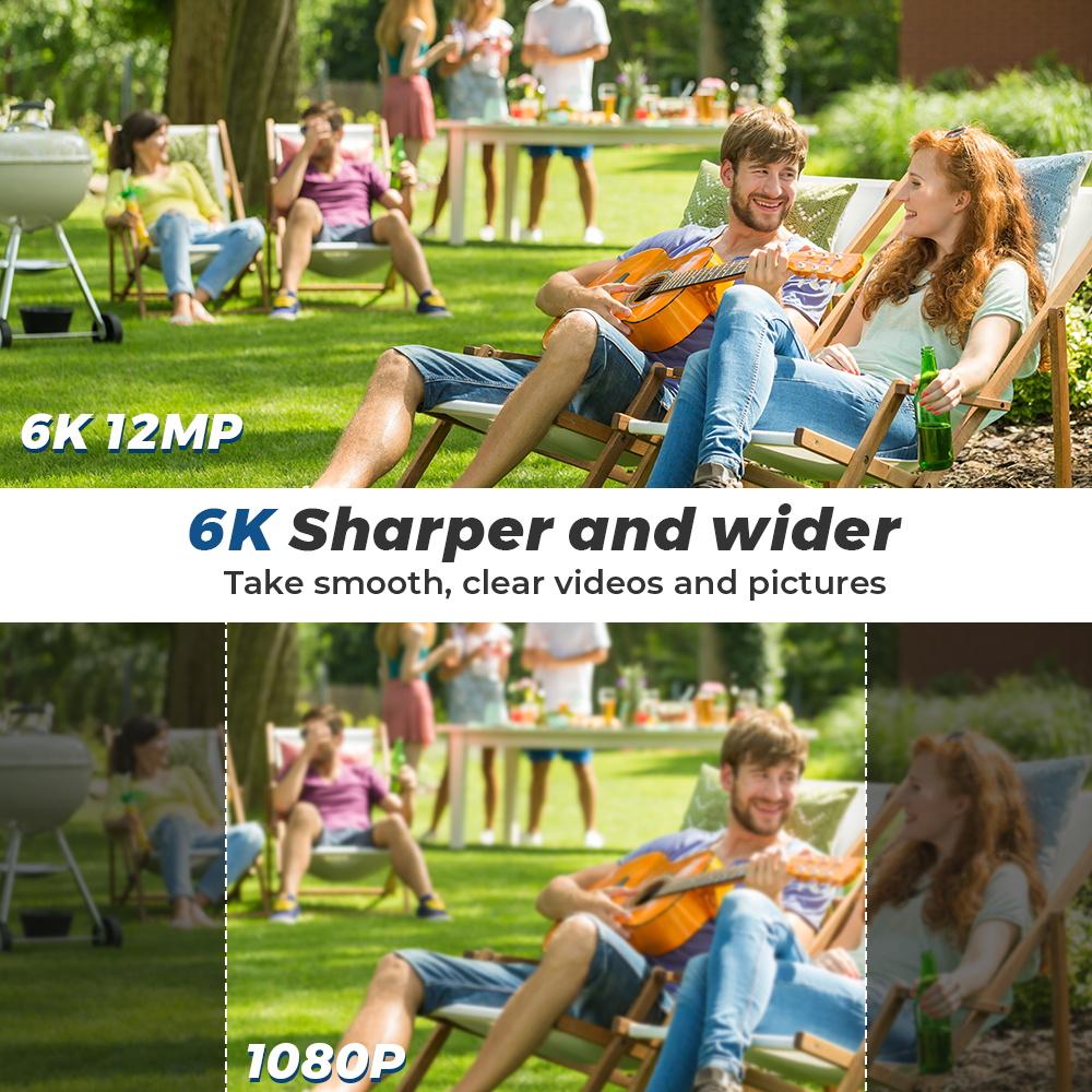 6K 12MP WLAN-Kamera PTZ Drei Bildschirme Außen Auto-Tracking Nachtsicht Sicherheitsschutz CCTV Überwachungskamera IP iCSee