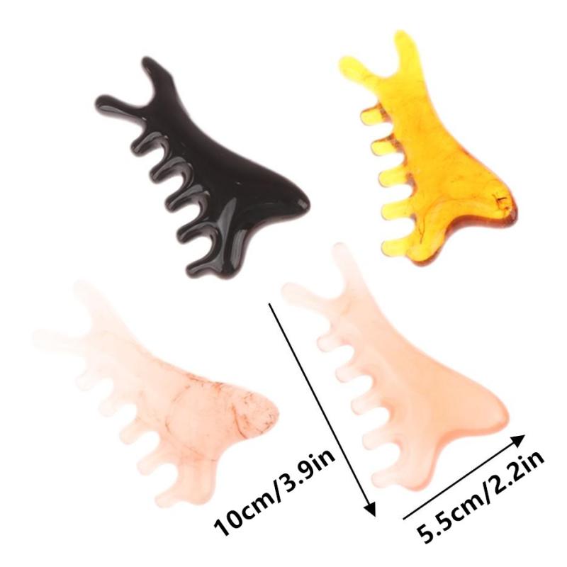 Body Meridian Massage Comb Resin Five Wide Tooth Comb Acupuncture Therapy Blood Circulation Anti-Static Smooth Hair Comb