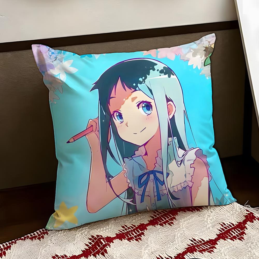 Anohana The Flower WeSaw ThatDay Cushion Cover Reversible Soft Durable Pillow Cover Home  Car MultiScene Use for Daily Comfort