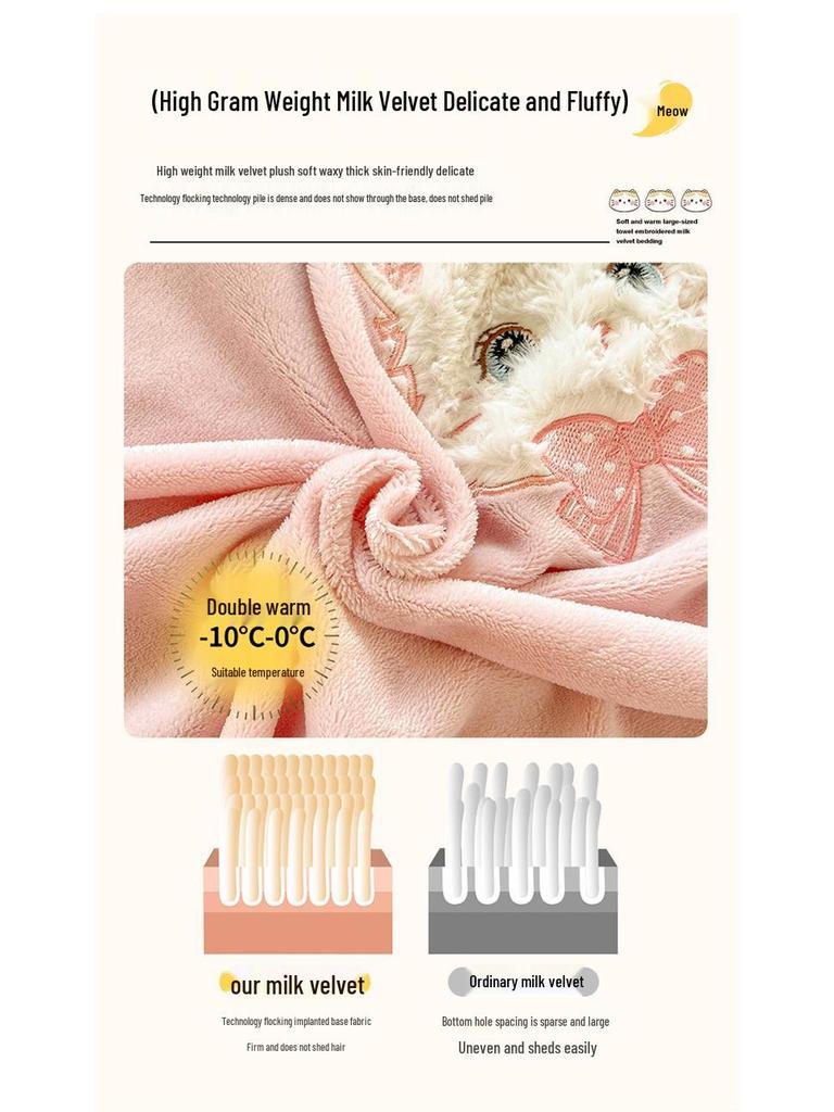 2025 Winter Milk Velvet 4-Piece Set: Thick Warm Double-Sided Fleece Bed Sheet, Fitted Sheet & Duvet Cover.