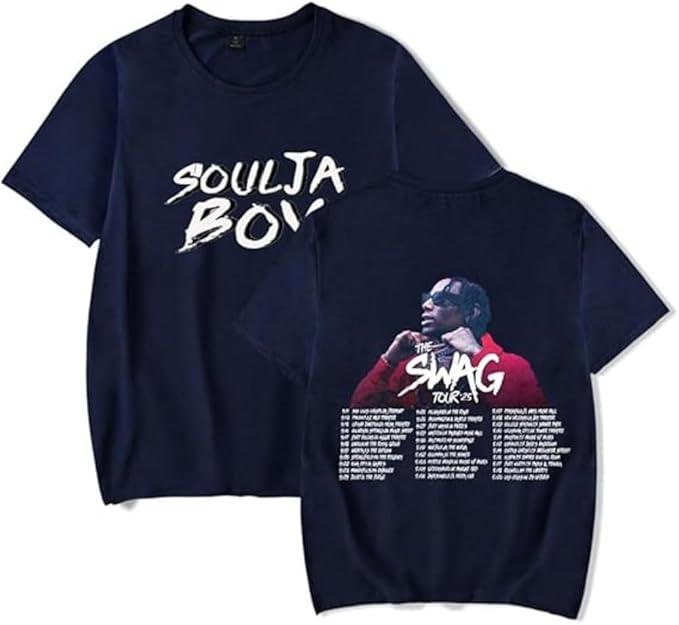 Soulja Boy TShirt The Swag Tour Merch Men Short Sleeve TShirt Women Fashion Crewneck Tee S
