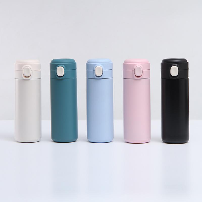 Thickened 304 Stainless Steel Pea Cup Outdoor Portable Pocket Cup Student Female Bouncing Cup Double Water Cup Thermos Cup