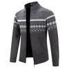 Men's Autumn/Winter Zipper Cardigan: Plus Velvet, Thickened Knit Sweater with Stand Collar - Handsome Style