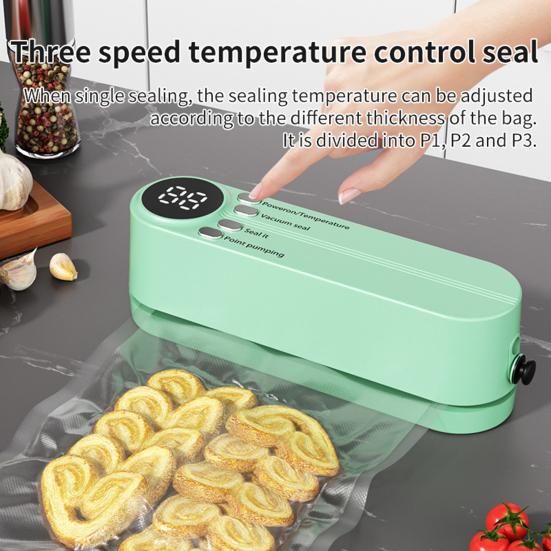 Mini Wireless Vacuum Sealer Portable Handheld 60kpa Strong Suction Fast Seal USB Rechargeable Food Sealing Machine
