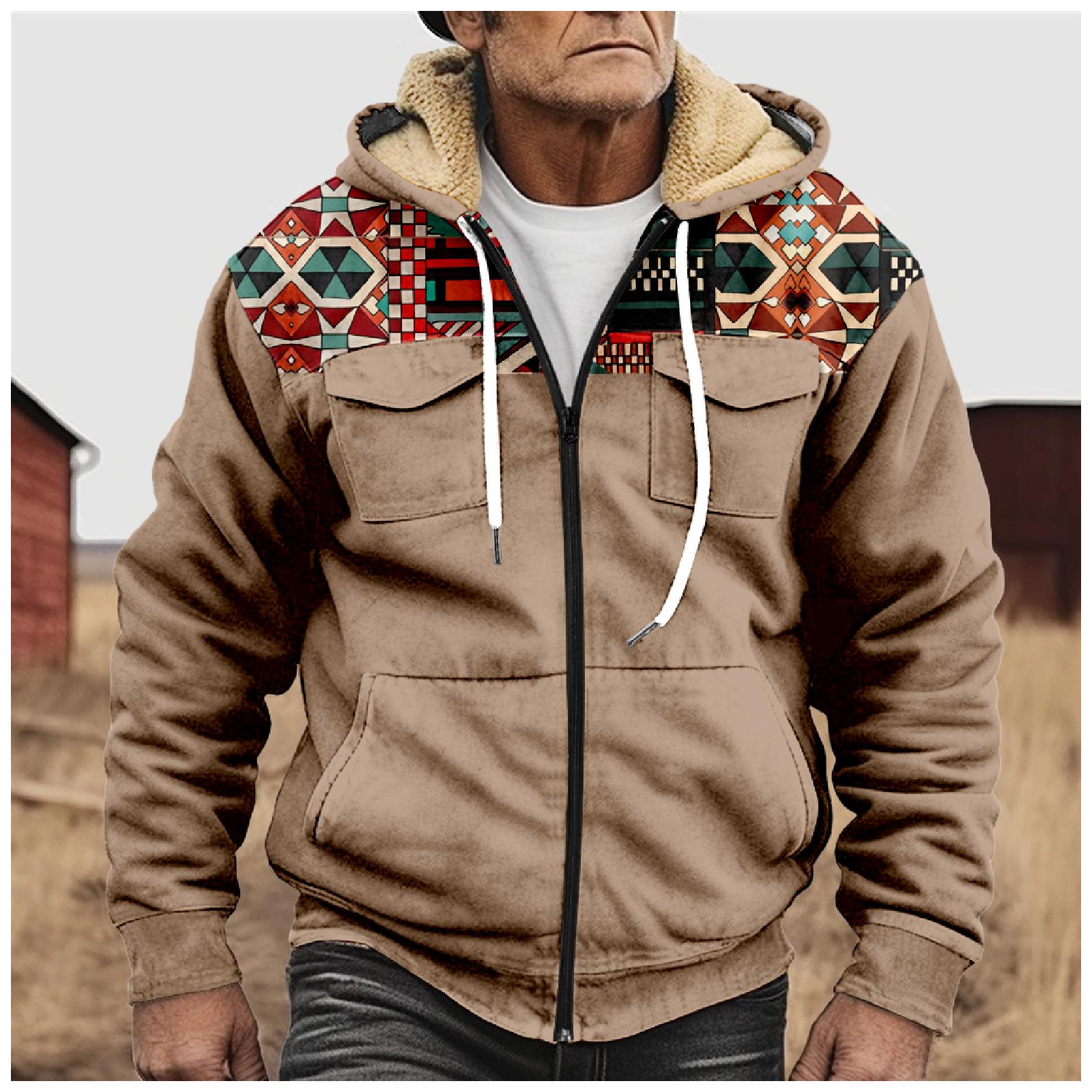 

Мужская зимняя флисовая толстовка с капюшоном на молнии с накладным карманом, повседневная куртка XXXXL хаки