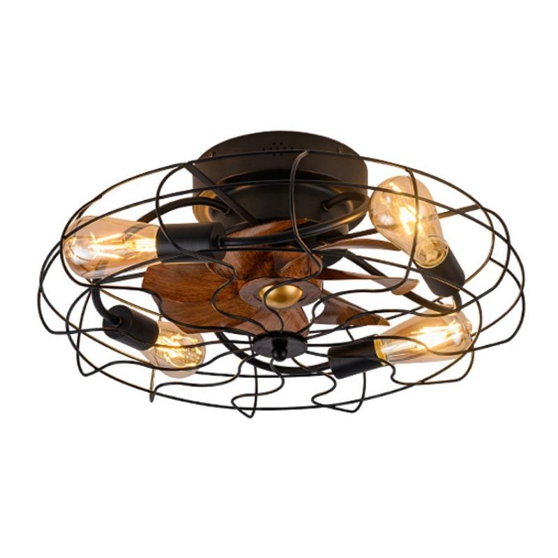Industrial Retro Light Living Room Dining Room Ceiling Fan Light Remote Control Fan Chandelier Home American 20" Light