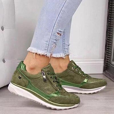 Damskie sneakersy casualowe plus size z bocznym zamkiem błyskawicznym: Koreański Trend Buty na Cztery Pory Roku