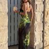 European and American New Printed Long Dress Three-piece Swimsuit Swimsuit Beach Vacation Bikini