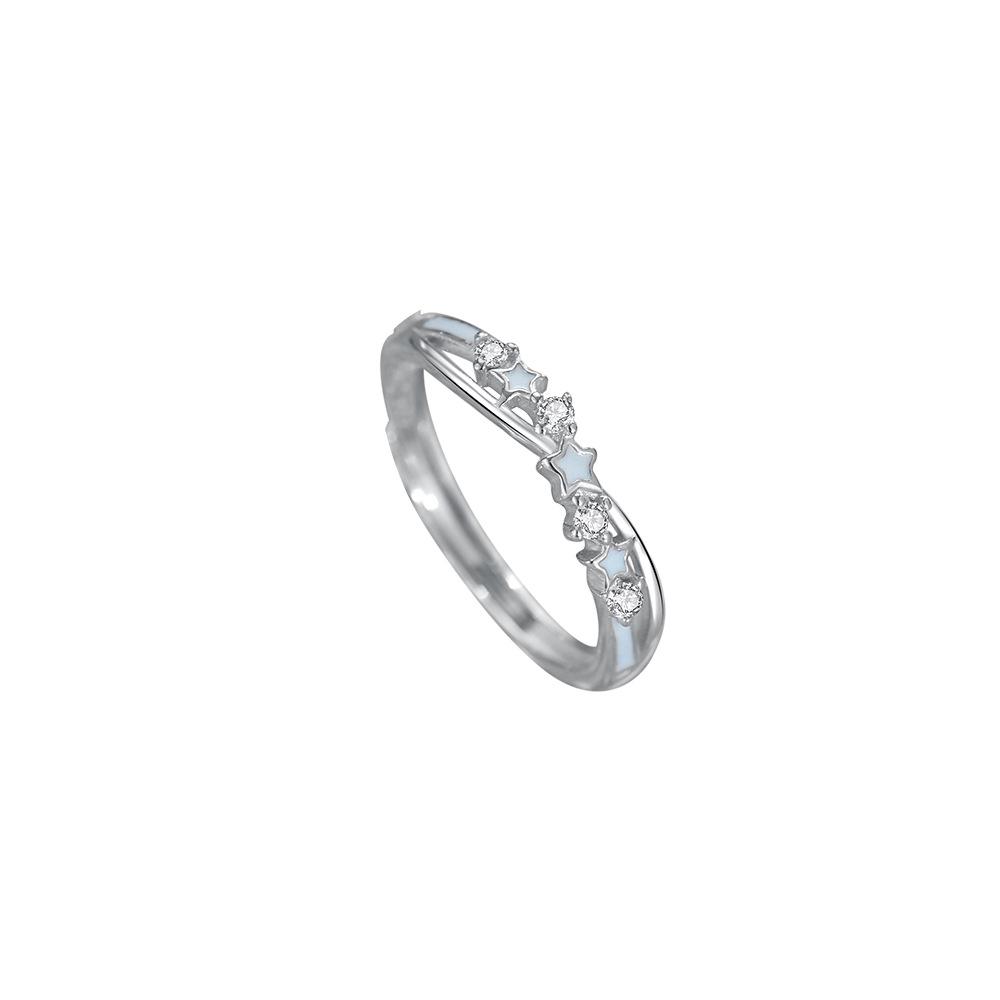

S925 Sterling Silver Starlight Legend Couple Rings - Light Luxury Fashion Design, Perfect Christmas Gift for Girlfriend or Boyfriend. Adjustable