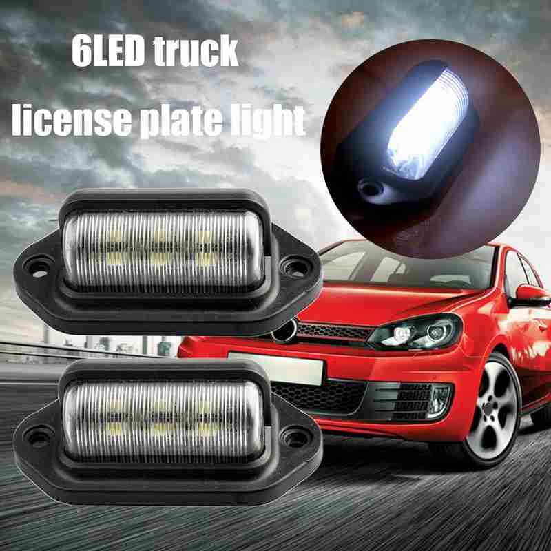 2Pcs 12V LED Number License Plate Light For Car Boats Motorcycle Automotive Aircraft RV Truck Trailer Exterior Lamps Lights