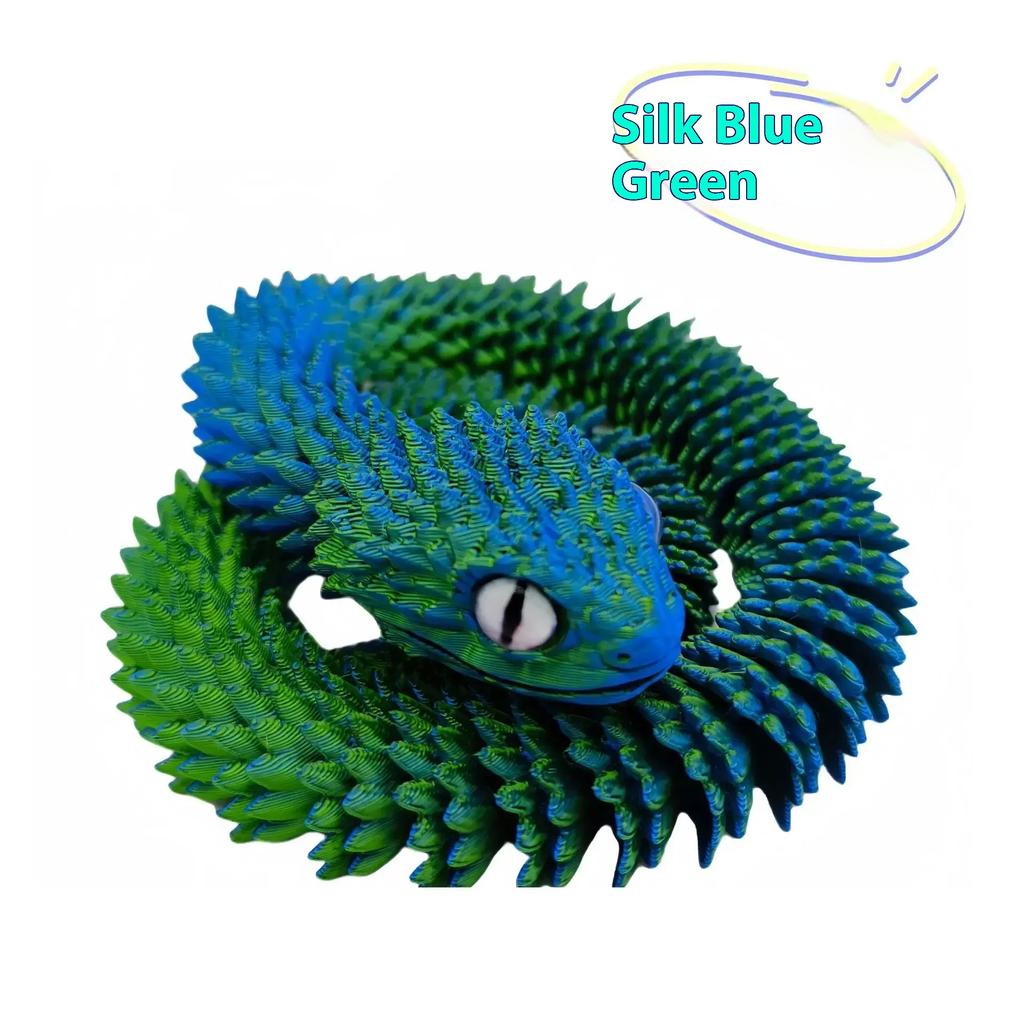 Home 3D Printed Snake Movable Joint Simulation Snake Figurine Creative Office Desktop Ornament New Year Gifts Crafts Gift