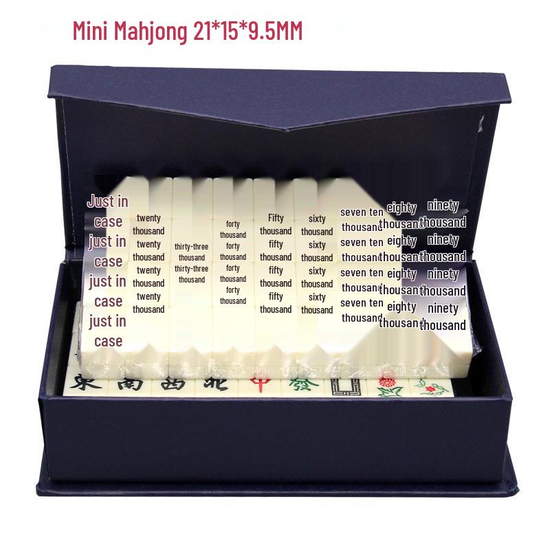 Mini 21MM Portable Mahjong Set for Travel and Family Fun